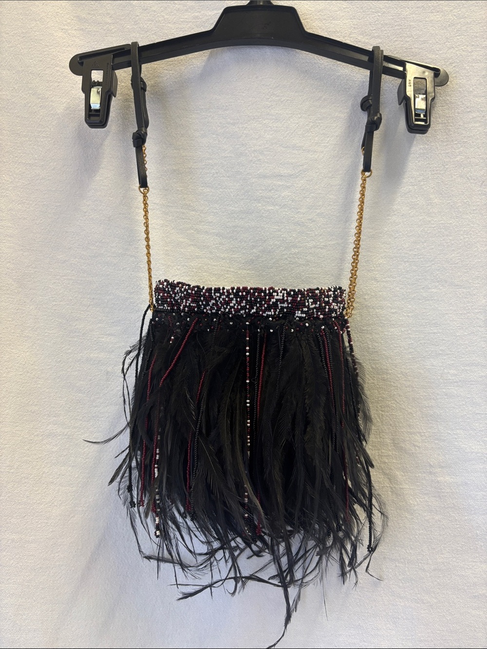 NWOT Valentino Garavani Ricamo Mini Beaded Feather Evening Shoulder Bag